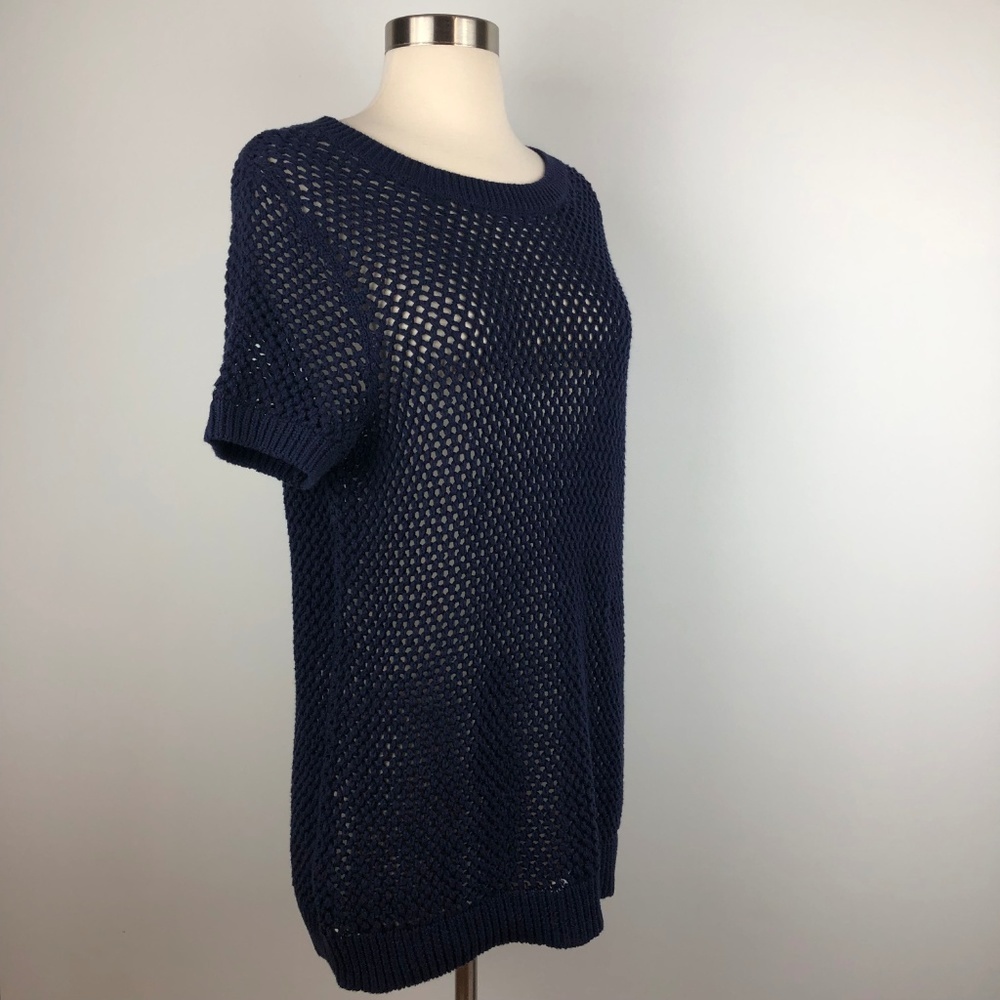 GAP Open‎ Stitch Navy Sweater Pullover Knit Top - Picture 5 of 10
